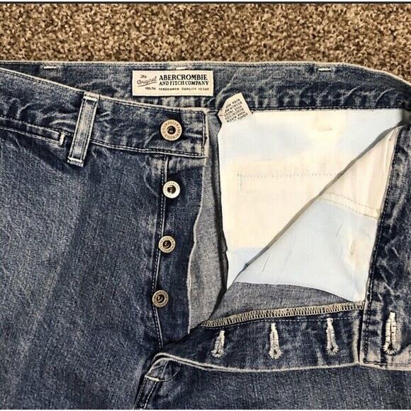 Vintage Abercrombie and Fitch Straight Leg Jeans Size 30 100% Cotton Button Fly - Picture 4 of 6